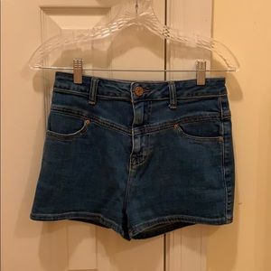BDG super high rise jean shorts